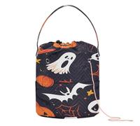 Halloween Pattern Flat Style Crochet Yarn Bag Crochet Yarn Storage Portable Travel Storage for Travel Crochet Travel Knitting