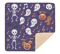 Halloween Pattern - Music Theme Soft Foam Baby Gym & Activity Mat for Floor Washable Baby Crawling Mat for Baby Kids Toddlers Infants, 50'' x 50''