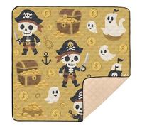 Halloween Pattern - Pirate Treasure Theme Soft Thick Baby Play Mat for Floor Washable Kicking Mat for Baby Kids Toddlers Infants, 50'' x 50''