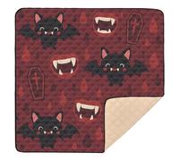 Halloween Pattern Vampire Theme Cute Foldable Baby Playmat for Floor Comfortable Tummy Time Activity Mat for Baby Toddler Infant, 50'' x 50''