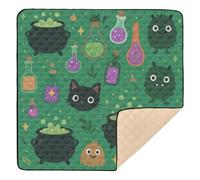 Halloween Pattern Witch's Brew Theme Soft Thick Baby Gym & Activity Mat for Floor Water Resistant Kicking Mat for Babies Infants Toddlers, 50'' x 50''
