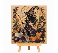 Halloween Pearl Art Kits for Adults, 20x20cm Witch DIY Craft for Adults | Halloween Decor, Beginner Friendly Handmade Set, Ideal for Hobbies Club Activities, Birthday, Christmas, Secret Santa Gifts