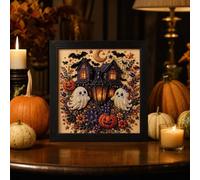 Halloween Pearl Bead DIY Kit, 3D Embossed Diamond Art Wall Decor for Adults