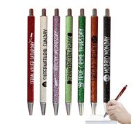 Halloween Pen Set - 7 Spooky Days Of The Week Pens,Cute Glitter Gel Pen, Horror Halloween Glitter Pens, Fashion Halloween For Family, Colleagues, Teachers