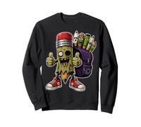 Halloween Pencil Zombie School Monster Costume Teacher Kids Sweatshirt
