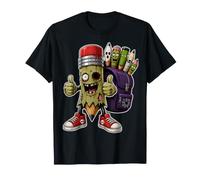 Halloween Pencil Zombie School Monster Costume Teacher Kids T-Shirt