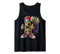 Halloween Pencil Zombie School Monster Costume Teacher Kids Tank Top