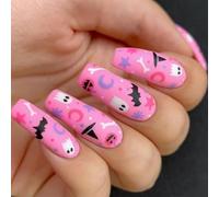 Halloween Persist Hoofs Rose Manifestation Bat Draw Plan Recyclable ABS False Hoofs for Party Short Square Fraudulent Hoofs