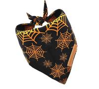 Halloween Pet Bandana For Dogs Soft Breathable Fabric Party Costume Accessory With Pumpkins Spiders Web Print Halloween Party Pet Accessories