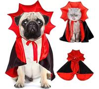 Halloween Pet Cape Custom, Gothic Cat Dogs Robe Decor, Vampire Cloak Wizard Outfit Pets Clothes Accessories for Witch Cosplay Apparel for Small Medium Dogs Cats Supplies(Red)