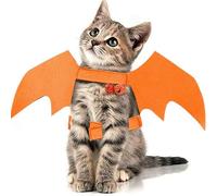 Halloween Pet Cat Bat Wings - Adorable Felt Costume Accessory for Kitty, Pet Dog Cosplay Costume Accessory, Puppy and Cat Dress Up Supplies Halloween Party Decoration (Orange, Small)