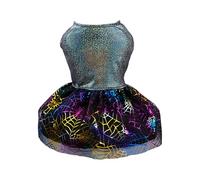 Halloween Pet Clothes Halloween Shining Series La Ser Craft Clothing for Parties and Festivals Ideal for Small and Medium-Sized Dogs (Silver, L)