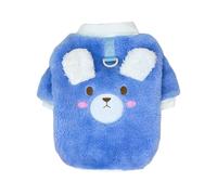 Halloween Pet Clothes Stylish Pet Dog Clothing Velvet Two Leg Outfit for Autumn Winter Cute Bear Design for Small Medium Dogs (Blue, L)