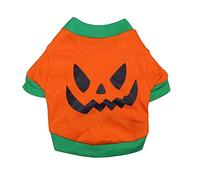Halloween Pet Clothes Thin Cat Dog Festival Costume Teddy Funny T Shirt Pet Clothes Rack (Orange, S)