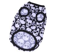 Halloween PET Clothes without Sleeves Cotton Vest for Dogs Halloween Season | Skull Pattern PET Shirt, Pullover Style, Large and Medium Dogs, Summer Spring Daily Walks