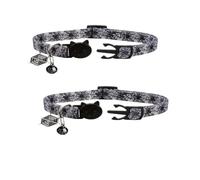 Halloween Pet Collar with Spooky Pendants Festive Pet Accessory for Small & Medium Pets 19-32cm Featuring Skull or Spider Designs (B,2 PCS)