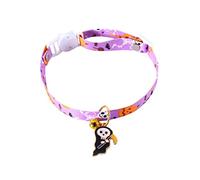 Halloween Pet Collars Halloween Cat Breakaway Collar with Pumpkin Witch Pendant Perfect for Festive Cats (Purple, One Size)