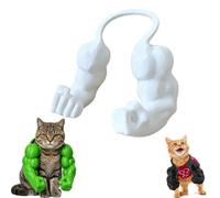 Halloween Pet Costume Cat Superhero Arms, Cat Muscle Arms Hilarious 3D Printed Costume, Cosplay Accessories, for Dogs and Cats Halloween Christmas Photo (White,M)