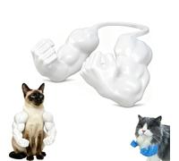 Halloween Pet Costume Cat Superhero Arms, Cat Muscle Arms Hilarious 3D Printed Costume, Lightweight Neck Hanging Halloween Outfit, Cute Photo Prop for Cats, Small Dogs & Tiny Pets (D#)