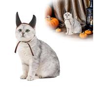 Halloween Pet Costume Devil Horn Headdress Headband - Felt Demon Cosplay Accessory for Dogs/Cats, Adjustable Size Decoration for Halloween Party (Black S Horns)