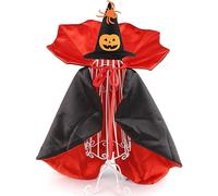 Halloween Pet Costume Vampire Cloak and Pumpkin Hat Cape Cosplay Apparel Holiday Party Dress Up Decoration and Wizard Outfit for Small to Medium Dogs and Cats，black