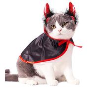 Halloween Pet Costumes, Cute Cosplay Vampire Cloak Cape for Dogs, Dog Cap with Cosplay Horns