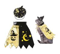 Halloween Pet Costumes Halloween Pets Costume Cape Accessories Sparkly Cat Wizard Cloak Puppy Witch Collar Cape Halloween Cosplay Clothes Apparel for Cats Small Dogs
