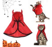 Halloween Pet Costumes Halloween Vampire Costume Cape Accessories Red Cat Wizard Cloak Puppy Witch Collar Cape Halloween Cosplay Clothes Apparel for Cats Small Dogs
