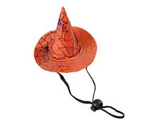 Halloween Pet Costumes Witch Hat for Dogs and Cats Holiday Cosplay Accessories with Ornaments Transform Your Pet into a Festive Character for Parties and Celebrations (Orange, One Size)