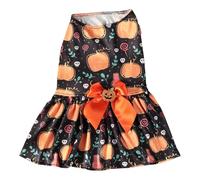 Halloween Pet Dog Costume Pumpkin Bat Skirt for Small Medium Dogs 2024 Cute Outfit (Black, M)