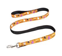 Halloween Pet Dog Leash with Pumpkin Bat Print Cute Festival Accessories Durable Metal Buckle Adjustable for Small Medium Large Dogs (A, L)