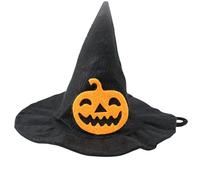 Halloween Pet Hat - Adjustable Witch & Bat Design | Spooky Pumpkin Headwear for Medium Dogs | Non-Shed Pet Costume Accessory