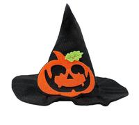 Halloween Pet Hat - Adjustable Witch & Bat Design | Spooky Pumpkin Headwear for Medium Dogs | Non-Shed Pet Costume Accessory