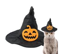 Halloween Pet Hat - Costume Witch Hat, Bat Design Kitten Witch Hat | 13.5cm Adjustable Size Puppy Witch Hat | Not Shed Hair Bat Design Spooky Pumpkin Hat for Medium Dog Costume Helper