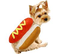 Halloween Pet Hot Dog Cosplay Costume,Funny Dress up Suit Xmas Party Outfit for Golden Retriever Corgi Pug,Size S to M for Puppy Dogs Cats