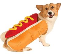 Halloween Pet Hot Dog Cosplay Costume,Funny Dress up Suit Xmas Party Outfit for Golden Retriever Corgi Pug,Size S to M for Puppy Dogs Cats