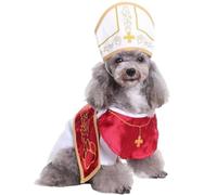Halloween Pet Pope Costume, Pet Dog Cat Costume Fancy Dress Outfit for Halloween, Cosplay, Holiday Photo Shoots & Parties (L)