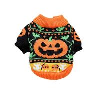 Halloween Pet Sweater For Dogs And Cats Warm Acrylic Knit Costume Apparel Holiday Outfit Indoor Outdoor Wear Rkz439 (Orange5, 25x18x1cm)