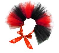 Halloween Pet Tutu Dress for Dogs & Cats - Adjustable Pet Tulle Costume, Small Animal Tutu Skirt for Halloween Thanksgiving Party Celebrations (red and Black pet Tutu, Large)