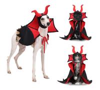 Halloween Pet Vampire Cloak Hat Set,Funny Cat Dog Halloween Devil Cape Cosplay Costume Pet Dress Up Party Outfit for Cat Small Medium Large Dogs