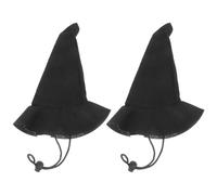 Halloween Pet Witch Hat:2Pcs Mini Cat Dog Witch Hat with Strap Halloween Costume Accessory for Pets Party Cosplay