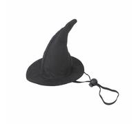 Halloween Pet Witch Hat with Pumpkin Design - Funny Cat Dog Costume Headwear, Adjustable Wizard Hat for Small Pets, Cute Party Cosplay Accessories for Halloween Photos (CurvedWitchHat)