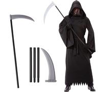 Halloween Phantom Costume- Robe Outfit Shatchi Black One Size