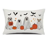 Halloween Pillow Cover 12x20 Ghost Dogs Pet Throw Pillow Cover Outdoor Halloween Decorations Pillows for Cushion Case Couch Sofa Fall Autumn Thanksgiving Home Decor Holiday
