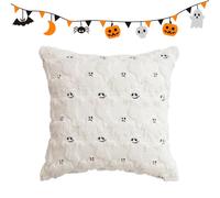 Halloween Pillow Cover, Ghost Cushion Protector, 18x18 Inch Cozy Decorative Cover for Sofa or Couch, Thanksgiving Nursery and Porch Decor, Holiday Apartment Accent, Christmas Living Room Style
