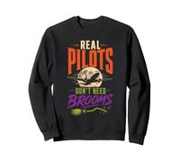 Halloween Pilot Witch Real Pilots Don't Need Brooms Sweatshirt