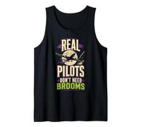 Halloween Pilot Witch Real Pilots Don't Need Brooms Tank Top