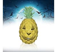 Halloween Pineapple Pumpkin Light Decoration Yellow Resin Pineapple Jack O with Inner Light Halloween Pumpkin Night Light for Interior Decoration Courtyard Decoration Party Teacher (Yellow, 18x9x9cm)