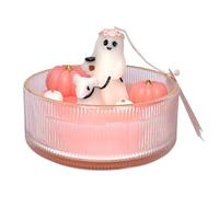 Halloween Pink Ghost Graveyard Candle, Cemetery Candle Cashmere Ghosts Décor for Halloween Decoration Novelty Gifts