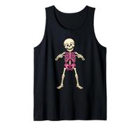 Halloween Pink Skeleton Candy Corn Jack O Lantern Kids Tank Top